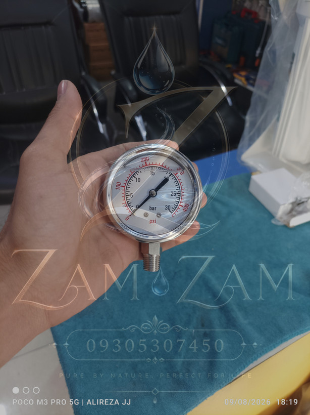 گیج روغنی 10/30 بار صفحه 6 سانتی با ضمانت