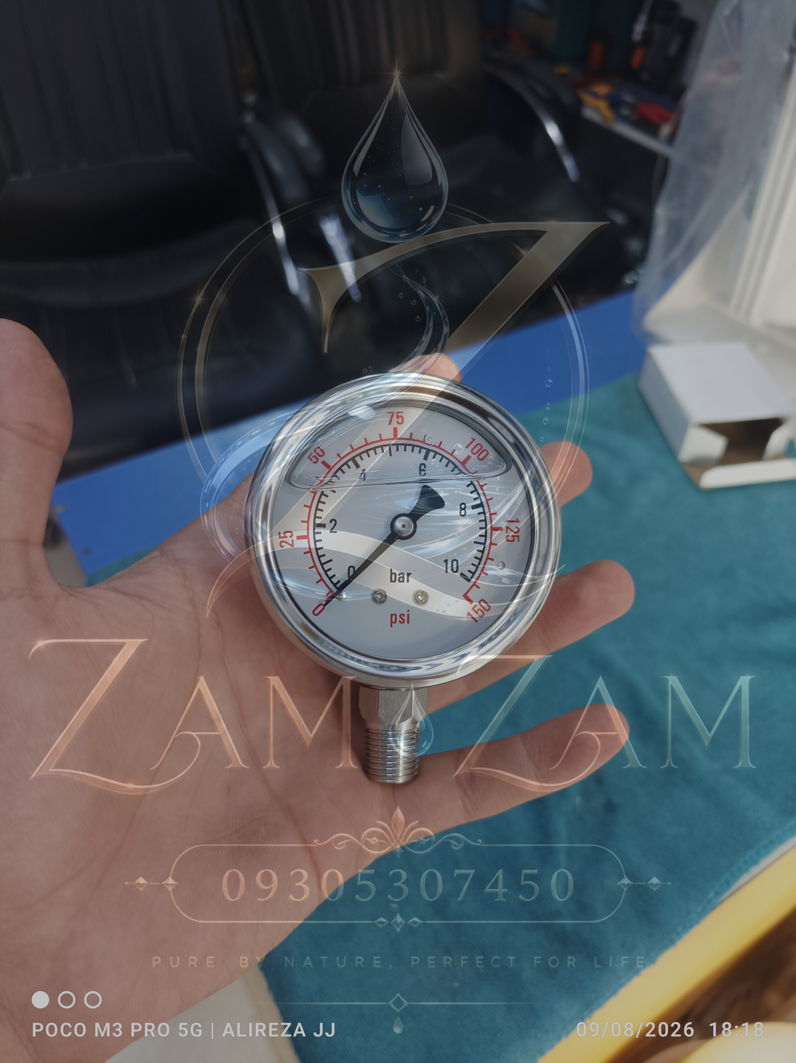 گیج روغنی 10/30 بار صفحه 6 سانتی با ضمانت