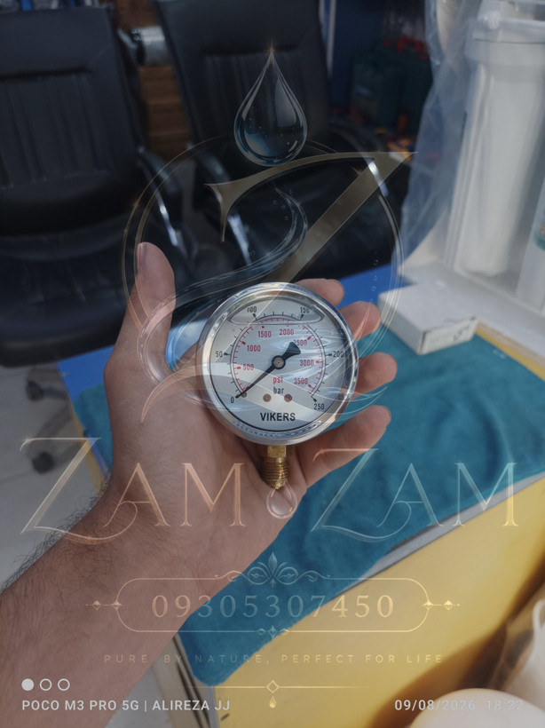 گیج 250 بار روغنی صفحه 6 سانتی با ضمانت