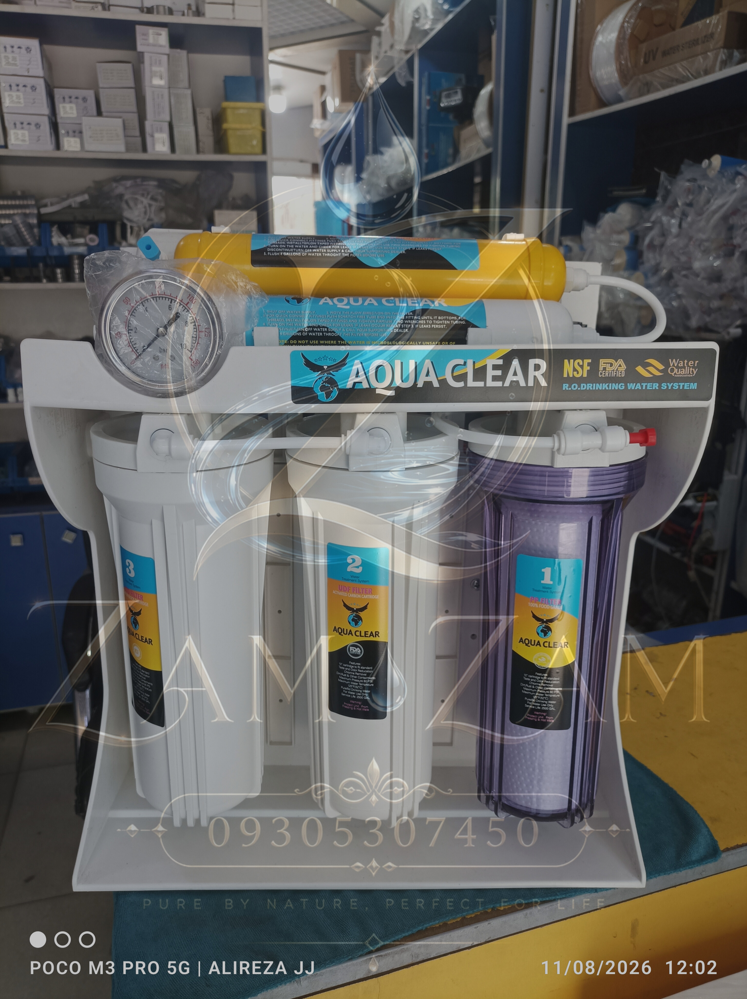 تصفیه آب خانگی مدل AQUA CLEAR حک تایوان با گارانتی یکسال و نیم